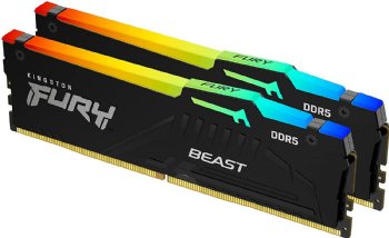 Kingston 16GB 6000MT/S DDR5 CL36 DIMM (Kit of 2) Fury Beast,  RGB EXPO