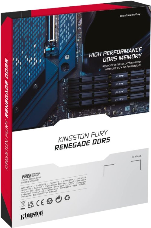 Kingston 32GB 6800 MHz DDR5 CL36 DIMM (Kit of 2) Fury Renegade Silver XMP...