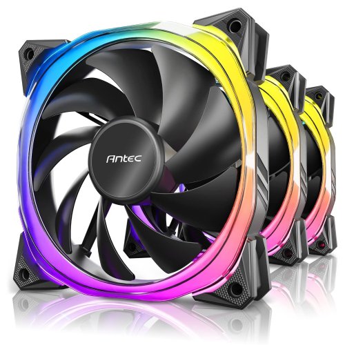 Antec RGB Fans, PC Fans, 5V-3PIN Addressable RGB Fans, 120mm Fan with Controller, Motherboard SYNC with 5V-3PIN, Fusion Series Black 3 Packs...