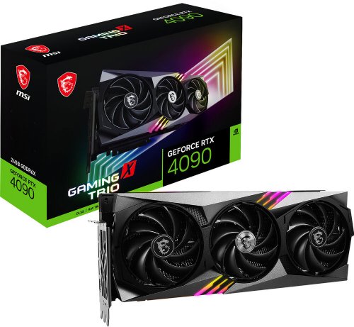 MSI RTX 4090 GAMING X TRIO 24G, GeForce RTX 4090, GDDR6X 24G, 16384 CUDA Cores, 24GB of GDDR6X VRAM, 384-Bit Memory Interface, 7680 x 4320 @ 120 Hz, 21 Gb/s Memory Speed...