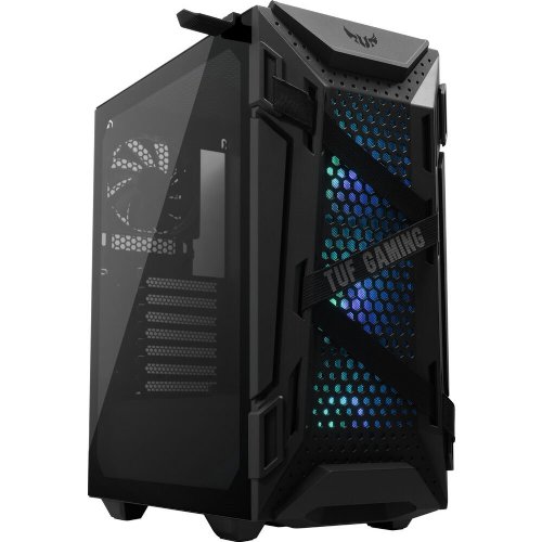 ASUS TUF Gaming GT301 Mid-Tower Compact Case for ATX Motherboards with honeycomb Front Panel, 120mm AURA Addressable RBG fans, headphone hanger...