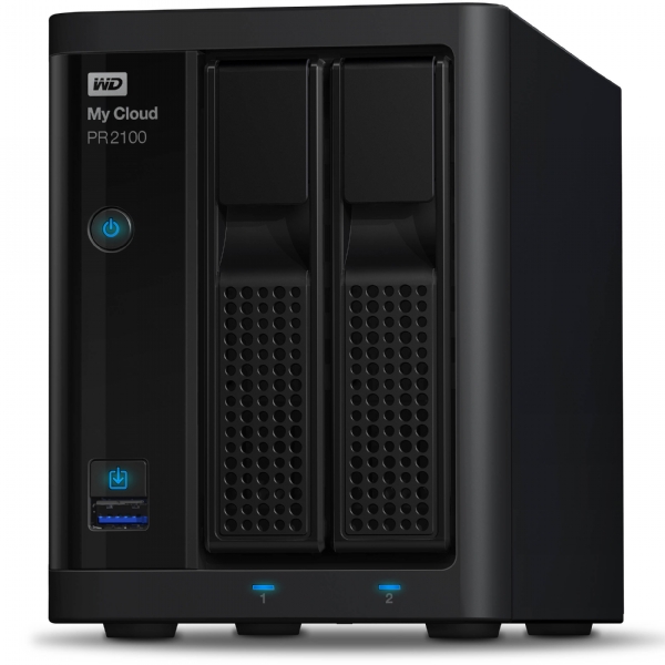 Western Digital 8TB My Cloud) PR2100, 2-Bay NAS Server (2 x 8TB) (WDBBCL0080JBK-NESN) ...