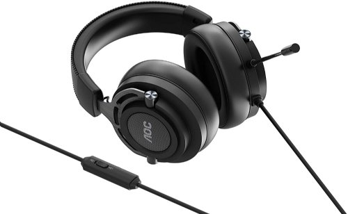 AOC GH200 Over-Ear Gaming Headset, 3.5 MM audio jack and microphone