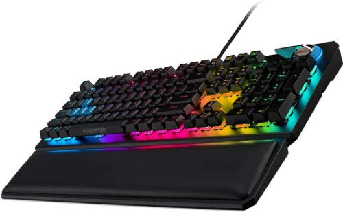 Acer Predator Aethon 700 Gaming Keyboard: Clicky or Linear - Your Choice, Per-Key 16.8M RGB Colors Backlighting, Programmable, Dedicated Media Keys & Dial, 100% Anti-Ghosting...