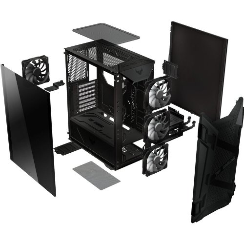 ASUS TUF Gaming GT301 Mid-Tower Compact Case for ATX Motherboards with honeycomb Front Panel, 120mm AURA Addressable RBG fans, headphone hanger...