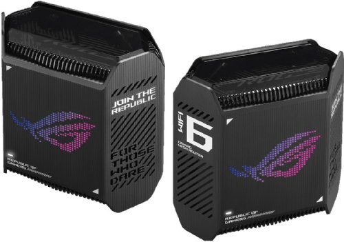 ASUS ROG Rapture GT6 (2PK) AX10000 Tri-Band WiFi 6 Gaming Mesh System, Covers up to 5,800 sq ft, 2.5 Gbps Port, Triple-Level Game Acceleration, UNII 4, Free Lifetime Internet Security...