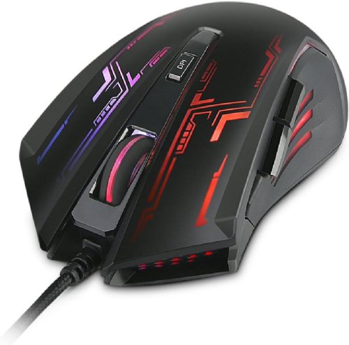 Lenovo Legion M200 RGB Gaming Mouse,5-button design,up to 2400 DPI with 4 levels DPI switch,7-color circulating-backlight,braided cable,comfort for playing..