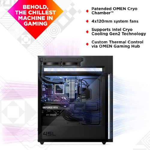 HP OMEN by HP 45L Gaming Desktop GT22-1029 Bundle PC, Intel Core i9-13900KF, 32GB DDR5-5200 MHz XMP RGB Heatsink RAM (2 x 16GB), 1TB WD Black PCIe NVMe M.2 SSD...