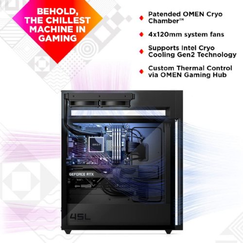 OMEN by HP 45L Gaming Desktop GT22-1069 Bundle PC, Intel Core i7-13700KF, 32GB DDR5-5200 MHz XMP RGB Heatsink RAM (2 x 16GB), 1TB WD Black PCIe NVMe M.2 SSD...