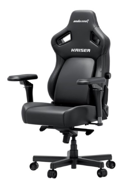 ANDA SEAT - Kaiser 4 XL Premium Gaming Office Chair - Elegant Black - foam, synthetic leather - supports up to 180 kilograms, suitable for users 180-200 cm tall - 6-year warranty ...