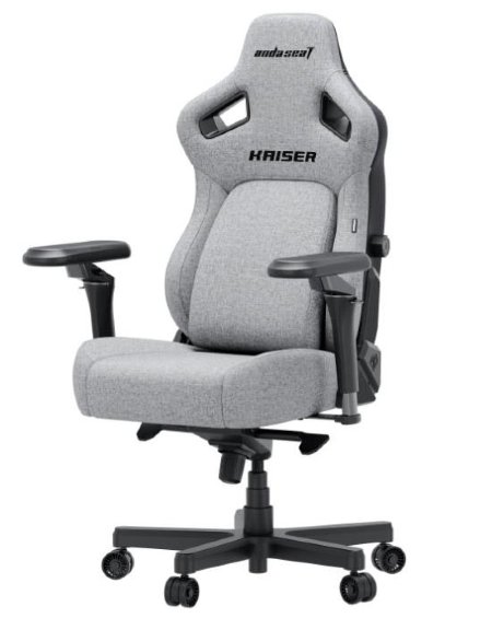 ANDA SEAT - Kaiser 4 XL Premium Gaming Office Chair - Ash Grey - foam, synthetic leather - supports up to 180 kilograms, suitable for users 180-200 cm tall - 6-year warranty ...