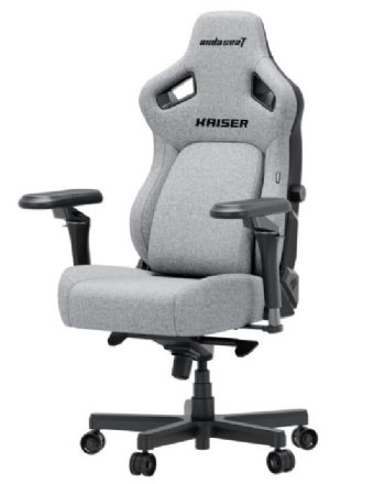 ANDA SEAT - Kaiser 4 XL Premium Gaming Office Chair - Ash Grey - foam, synthetic leather - supports up to 180 kilograms, suitable for users 180-200 cm tall - 6-year warranty ...