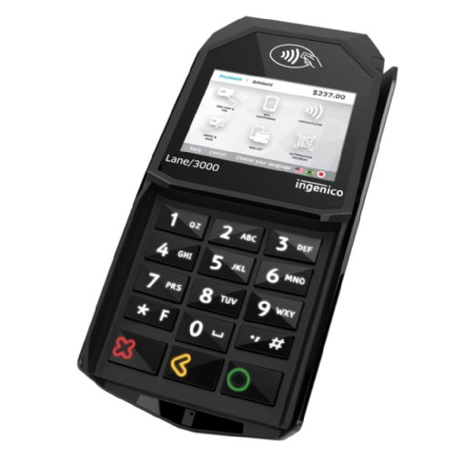 Ingenico Lane/3000 EMV - Versatile and reliable, this reader allows merchants to take contactless, chip, swipe, and keyed transactions all from one device.