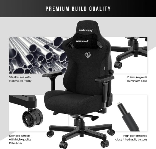 Anda Seat Kaiser 3 XL Gaming Chair, DuraXtra bonded PVC leather provides a really soft and comfortable sitting experience with scratch and stain resistance, Re-Dense Moulded Foam...