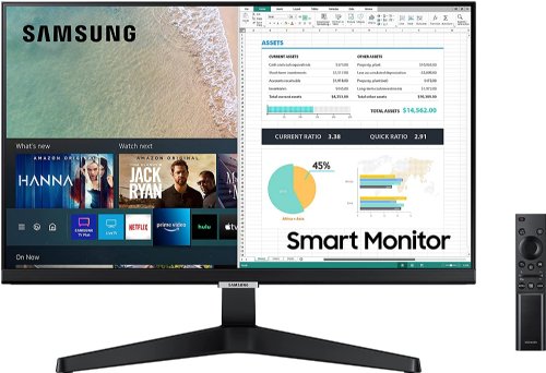 Samsung M5 Series 24-Inch FHD 1080p Smart Monitor & Streaming TV (Tuner-Free), Netflix, HBO, Prime Video, & More, Apple Airplay, Bluetooth, Built-in Speakers, Remote Included...