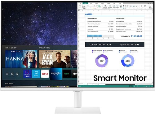 Samsung 27" M50B Series FHD Smart Monitor w/Streaming TV, 4ms, 60Hz, HDMI, HDR10, Watch Netflix, YouTube and More, Slimfit Camera, IoT Hub, Mobile Connecti...(LS27BM501ENXZA)