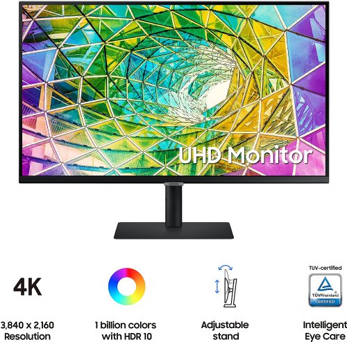 Samsung 32 Inch 4K UHD Monitor, Computer Monitor, Vertical Monitor, HDMI Monitor, USB Port, HDR10 (1 Billion Colors), TUV-Certified Intelligent Eye Care, S80A...(LS32A804NMNXGO//D)