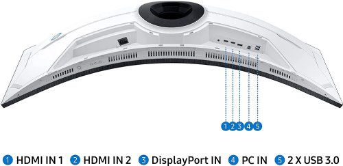 Samsung 49" Odyssey Neo G9 G95NA Gaming Monitor, 4K UHD Mini LED Display, Curved Screen, 240Hz, 1ms, G-Sync and FreeSync Premium Pro, White & Black..(LS49AG952NNXZA)