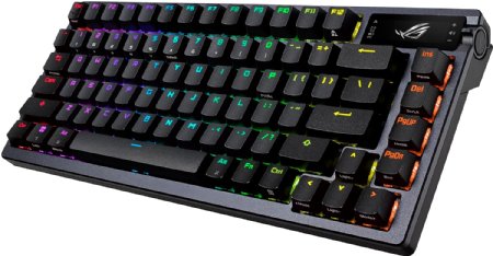 ASUS ROG Azoth 75 Wireless, Custom Gaming Keyboard, OLED Display, Gasket-Mount, Three-Layer Dampening, Hot-Swappable Pre-lubed ROG NX Storm Switches & Keyboard Stabilizers ...