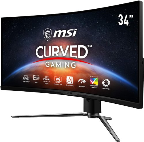 MSI MPG ARTYMIS 343CQR, 34" Gaming Monitor, 3440 x 1440 (UWQHD), VA Panel, 165Hz, FreeSync Premium, HDR 400, HDMI, Displayport, USB C, Tilt, Swivel, Height Adjustable...