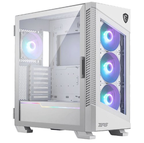 MSI MPG Velox 100R - Mid-Tower Gaming PC Case: Tempered Glass Side Panel, 4 x 120mm ARGB Fans, Liquid Cooling Support up to 360mm Radiator, Mesh Panel for Optimized Airflow...