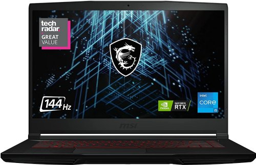 MSI GF63 15.6" 144 Hz IPS Gaming Laptop, Intel Core i5 12450H (2.00GHz), NVIDIA GeForce RTX 3050 Laptop GPU, 16 GB DDR4, 512 GB PCIe SSD, Windows 11 Home