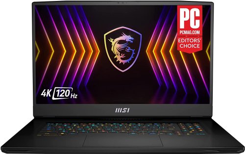 MSI Titan Series 17.3" 4K UHD 120 Hz Gaming Laptop, Intel Core i9 12th Gen 12900HX (2.30GHz), NVIDIA GeForce RTX 3080 Ti Laptop GPU, 64 GB DDR5, 2 TB PCIe SSD...