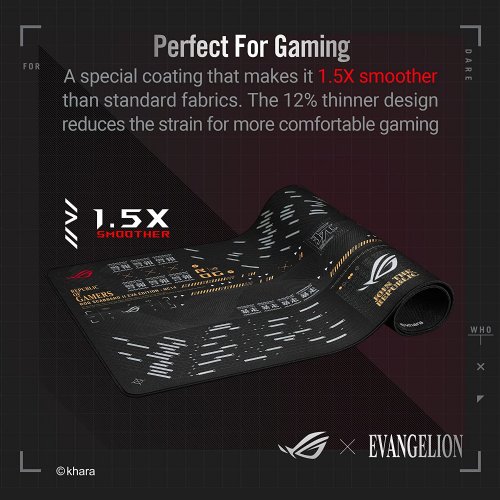 ASUS ROG Scabbard II EVA Edition extended Gaming mouse pad, protective nano coating (water, oil, dust repellant surface), anti-fray, flat-stitched edges an...