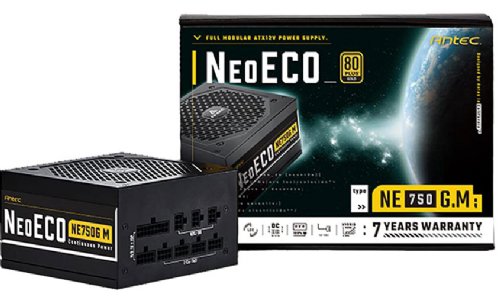 Antec NeoECO Series NE750G M, 80 PLUS Gold Certified, 750W Full Modular with PhaseWave Design, High-Quality Japanese Caps, Zero RPM Manager, 120 mm Silent Fan...