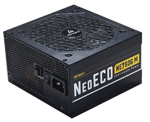 Antec NeoECO Series NE750G M, 80 PLUS Gold Certified, 750W Full Modular with PhaseWave Design, High-Quality Japanese Caps, Zero RPM Manager, 120 mm Silent Fan...