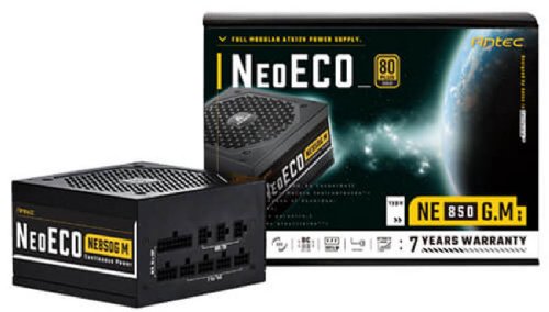 Antec NeoECO Series NE850G M, 80 PLUS Gold Certified, 850W Full Modular with PhaseWave Design, High-Quality Japanese Caps, Zero RPM Manager, 120 mm Silent Fan...