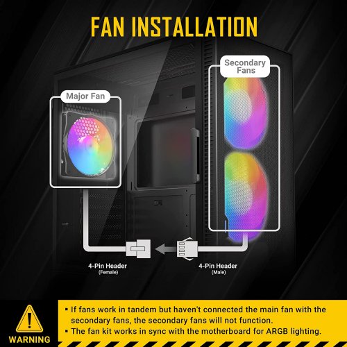 Antec NX410 ATX Mid-Tower Case, Tempered Glass Side Panel, Full Side View, Pre-Installed 2 x 140mm in Front & 1 x 120 mm ARGB Fans in Rear, Black 