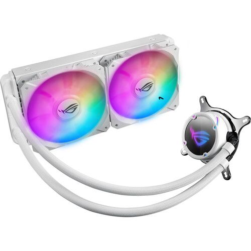 ASUS White Sleeved Rubber Tube, ROG Designed Raditor Fan Model 12 RGB White Edition, Aluminum, Copper, 5 Year...