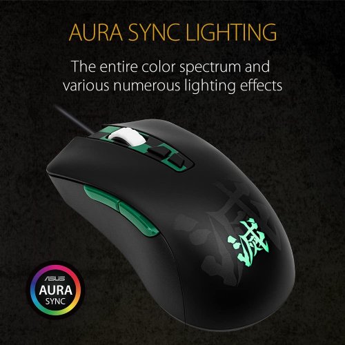 ASUS  TUF Gaming Wired Erognomic MOUSE, 7, 000 DPI Optical Sensor 7 Programmable Tactile Buttons, Aura Sync RGB Lighting Lightweight Build, Durable Switche