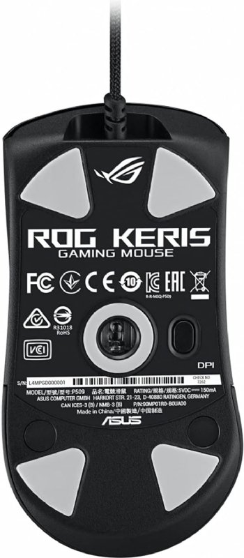 ASUS ROG Keris Ultra Lightweight Gaming Mouse (Tuned ROG 16, 000 DPI sensor, hot-swappable switches, PBT L/R keys, swappable side buttons, ROG Omni Mouse fe...