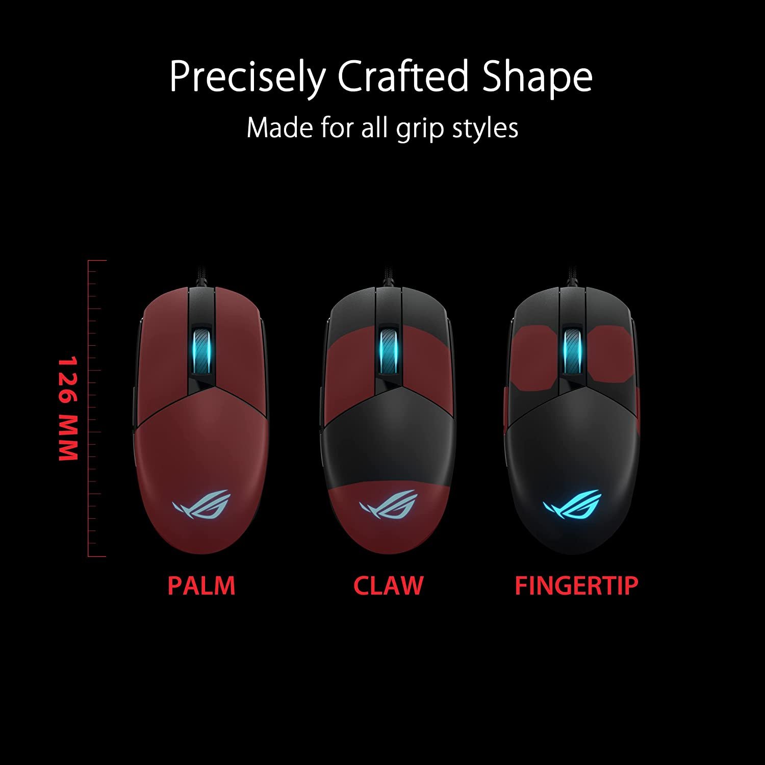 ASUS ROG Strix Impact III Gaming Mouse, SemiAmbidextrous...