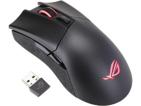 ASUS ROG Gladius II Wireless Optical Ergonomic FPS Gaming Mouse featuring 16000 DPI Optical, 50G Acceleration, 400 IPS sensor, swappable Omron switches, an...