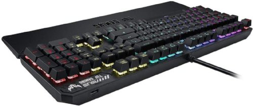 ASUS TUF Gaming K3 RGB mechanical keyboard (N-key rollover, combination media keys, USB 2.0 passthrough, aluminum-alloy top cover, wrist rest, eight programmabl...