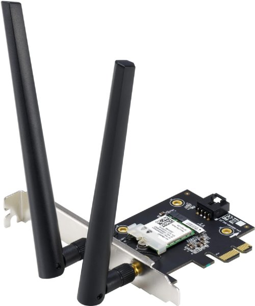ASUS  AX1800 PCIe WiFi Adapter (PCE-AX1800) - WiFi 6, Bluetooth 5.2, Ultra-Low Latency Wireless, 2 External Antenna, Supporting Total Data Rate up to 1800M