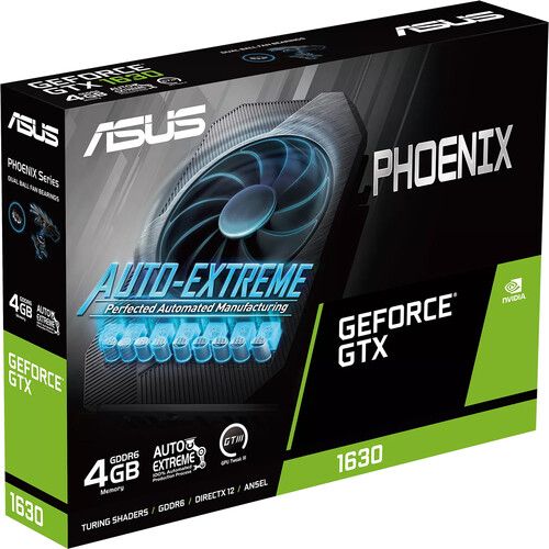 ASUS Phoenix NVIDIA GeForce GTX 1630 Gaming Graphics Card (PCIe 3.0, 4GB GDDR6 memory, HDMI 2.0, DisplayPort 1.4a, DVI-D, Axial-tech Fan Design...