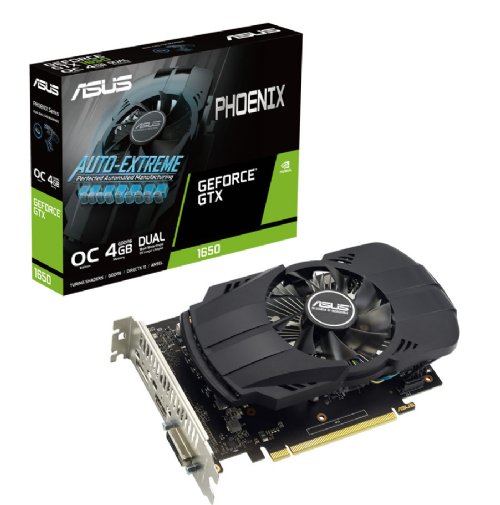 ASUS Phoenix NVIDIA GeForce GTX 1650 OC Edition Gaming Graphics Card (PCIe 3.0, 4GB GDDR6 memory, HDMI 2.0, DisplayPort 1.4a, DVI-D, Dual ball fan bearings, Auto-Extreme)...