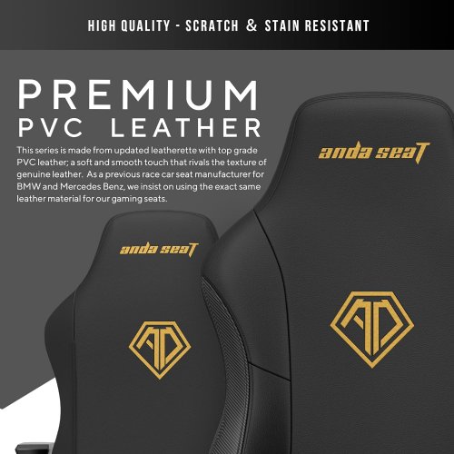 Anda Seat Phantom 3 Gaming Chair, PVC leather; a soft and smooth touch that rivals the texture of genuine leather, reclining office chair tilts 90~160 degree with angle lock ...