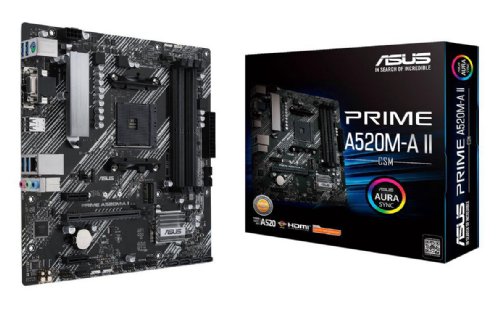 ASUS PRIME A520M-A II/CSM AMD AM4 (Ryzen 5000 Series) Micro ATX Commercial Motherboard (ECC Memory, M.2 Support, 1Gb Ethernet, DP/HDMI 2.1/D-Sub, 4K@60HZ, ...