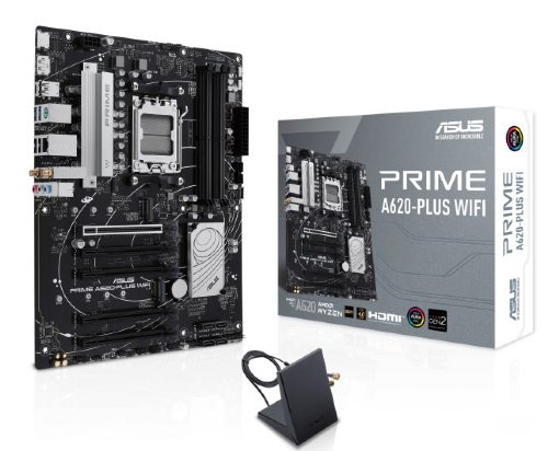 Asus Prime A620-PLUS WIFI Socket AM5 (LGA 1718) Ryzen 7000 Gaming motherboard(DDR5, PCIe 4.0, Dual M.2 Slots, Displayport/HDMI , Wi-Fi 5, Rear & Front USB ...