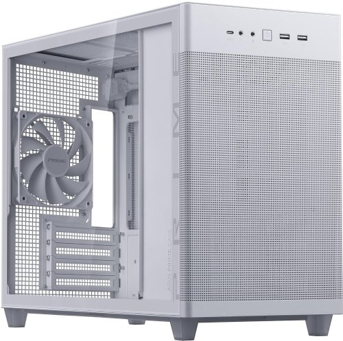 Asus Prime AP201 White MicroATX Tempered Glass Edition Support Graphics CardS UP TO 338MM, 360MM Coolers, & Standard ATX PSUS, Tool Free Side Panels, Tempe...