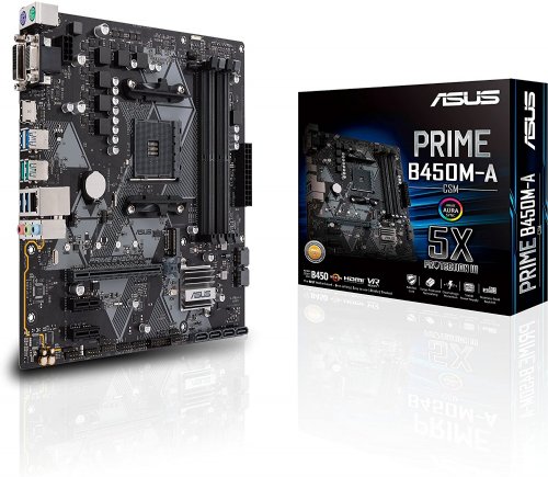 ASUS Prime B450M-A II AMD AM4 (3rd/2nd/1st Gen Ryzen) Micro ATX motherboard (128GB DDR4, 4400 O.C.), NVMe, HDMI 2.0b/DVI/D-Sub, USB 3.2 Gen 2, BIOS Flashback, an...