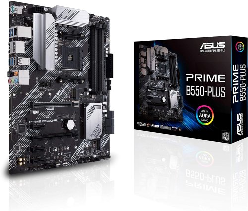 ASUS Prime B550-PLUS AMD AM4 (3rd Gen Ryzen) ATX motherboard (PCIe 4.0, ECC memory, 1Gb LAN, HDMI 2.1, DisPlayPort 1.2 (4K@60HZ), Addressable Gen 2 RGB hea...