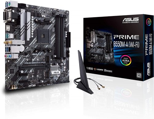 ASUS Prime B550M-A WiFi  AMD AM4 (3rd Gen Ryzen ) Micro ATX motherboard (PCIe 4.0, WiFi 6, ECC memory, 1Gb LAN, HDMI 2.1/D-Sub, 4K@60HZ, Addressable Gen 2 ...