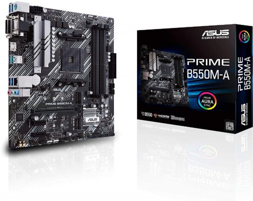 ASUS Prime B550M-A/CSM AMD AM4 (3rd Gen Ryzen ) microATX commercial motherboard (PCIe 4.0, ECC memory, 1Gb LAN, HDMI 2.1/D-Sub, 4K@60HZ, TPM, Control Cente...