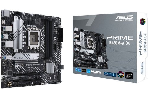ASUS PRIME B660M-A AC D4 LGA 1700(Intel 12th Gen) mATX motherboard (PCIe 4.0, DDR4, 2x M.2 PCIe 4.0 slots, Wi-Fi 5, front USB 3.2 Gen 1 Type-C, USB 3.2 Gen 2 Type-A...